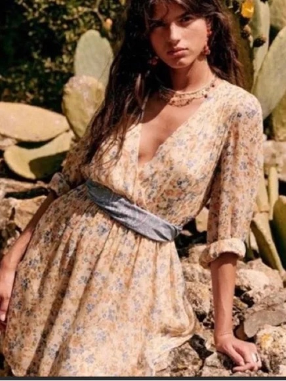 Sezane NWT Barbara Faux Wrap Dress in Garden Floral - Picture 2 of 12